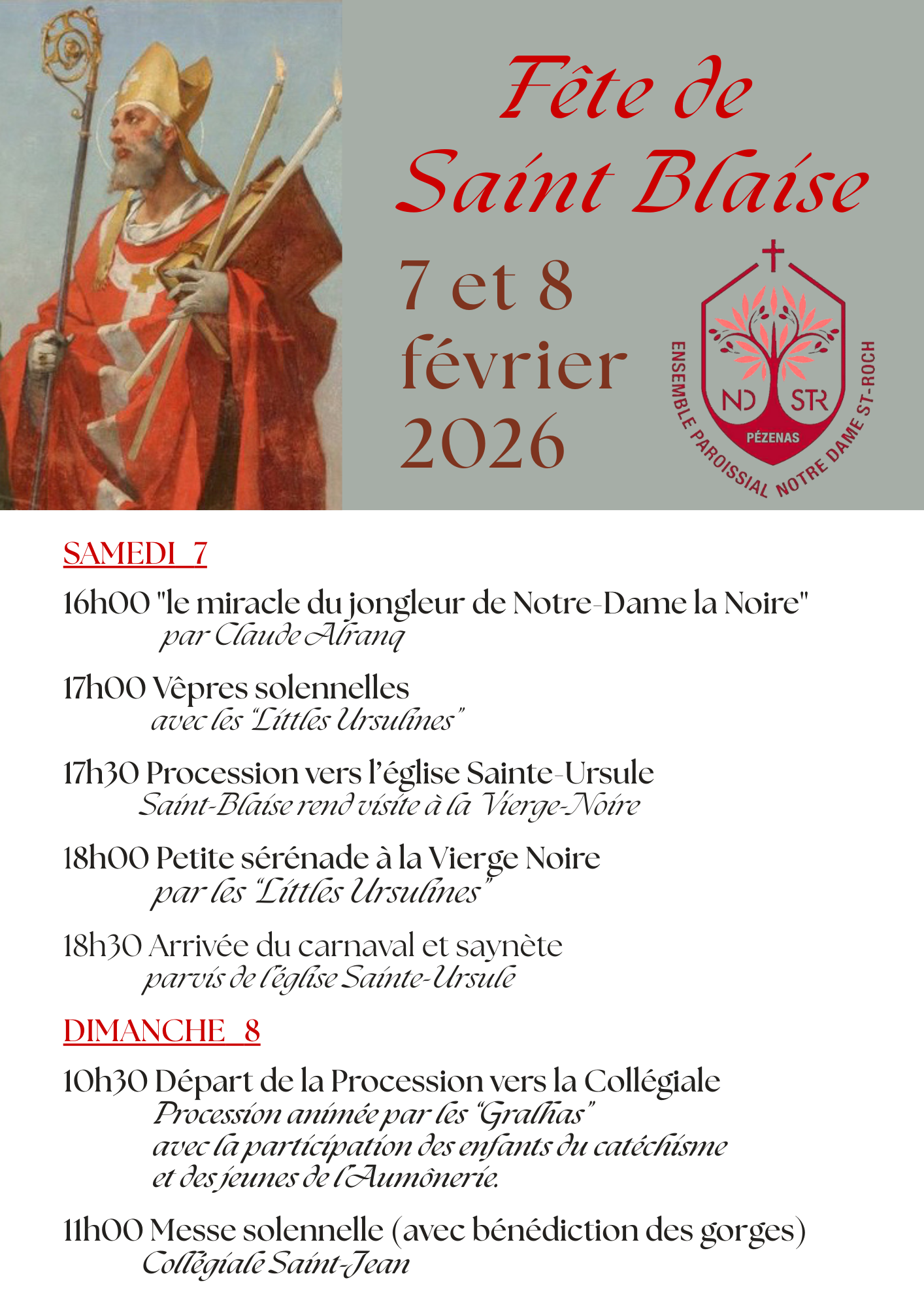 AFFICHE SAINT BLAISE 2026