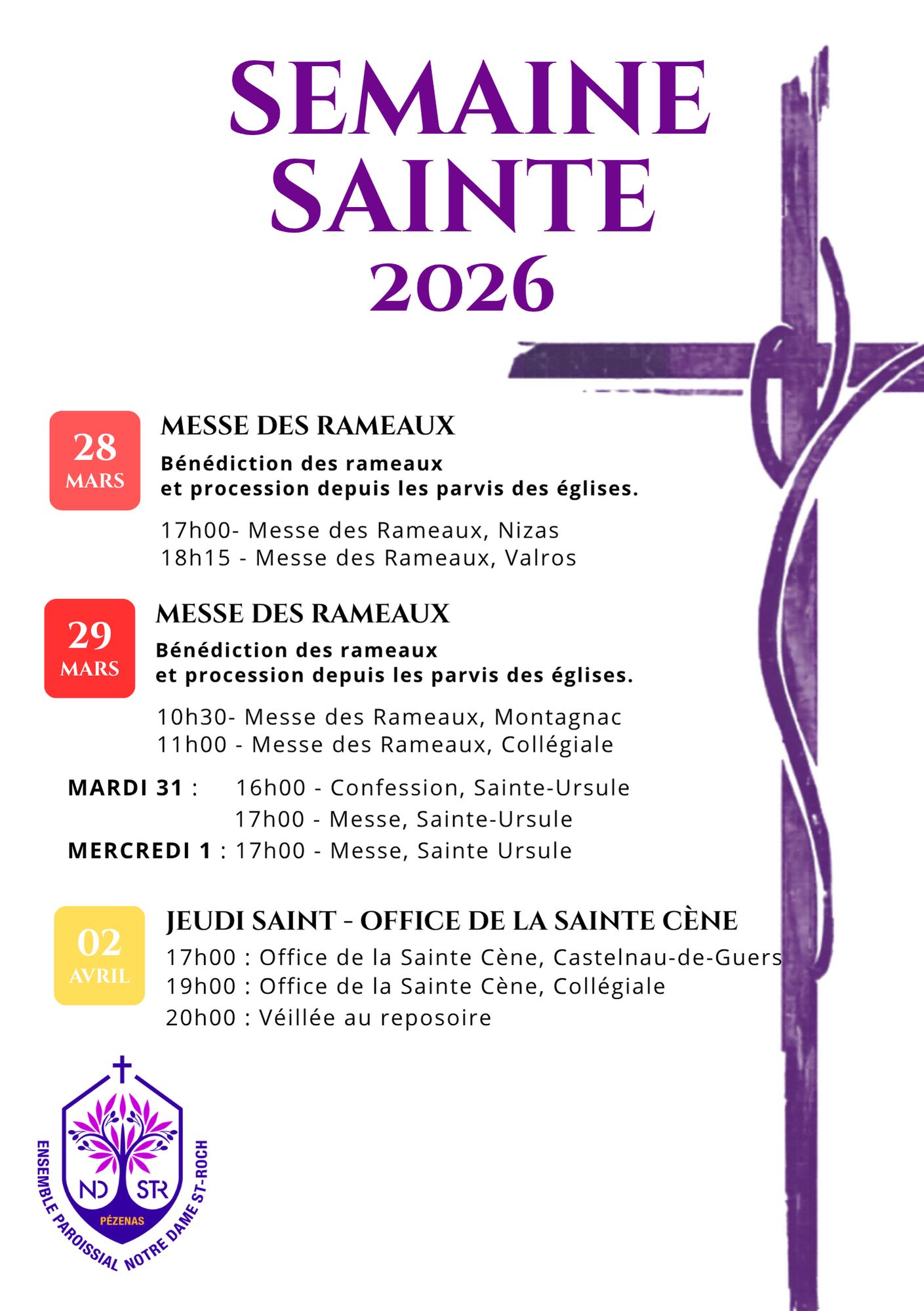 RECTO FLYER SEMAINE SAINTE 2026