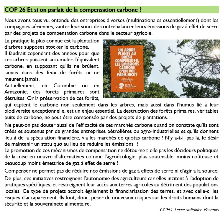 article cop 26 compensation carbone